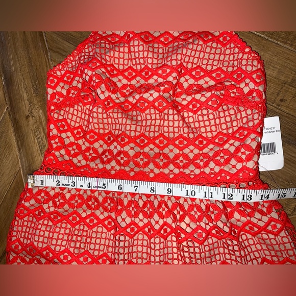 Adelyn Rae Alana Crochet Lace Midi Dress - size small -NWT-mandarin red/stunning - Picture 8 of 16